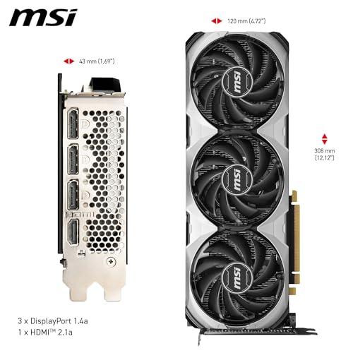 MSI GeForce RTX 4060 Ventus 2X Black 8G OC Gaming Graphics Card - 8GB GDDR6X, PCI Express Gen 4, 128-bit, 3X DP v 1.4a, HDMI 2.1a (Supports 4K & 8K HDR)
