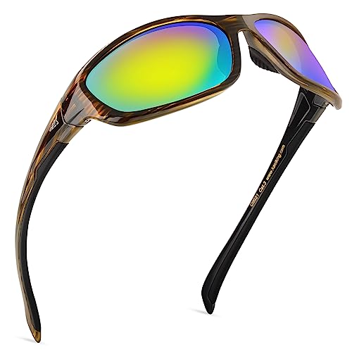 KastKing Hiwassee Polarized Sport Sunglasses for Men and Women, Wrap Sunglasses for Fishing Cycling and Running,UV Protection