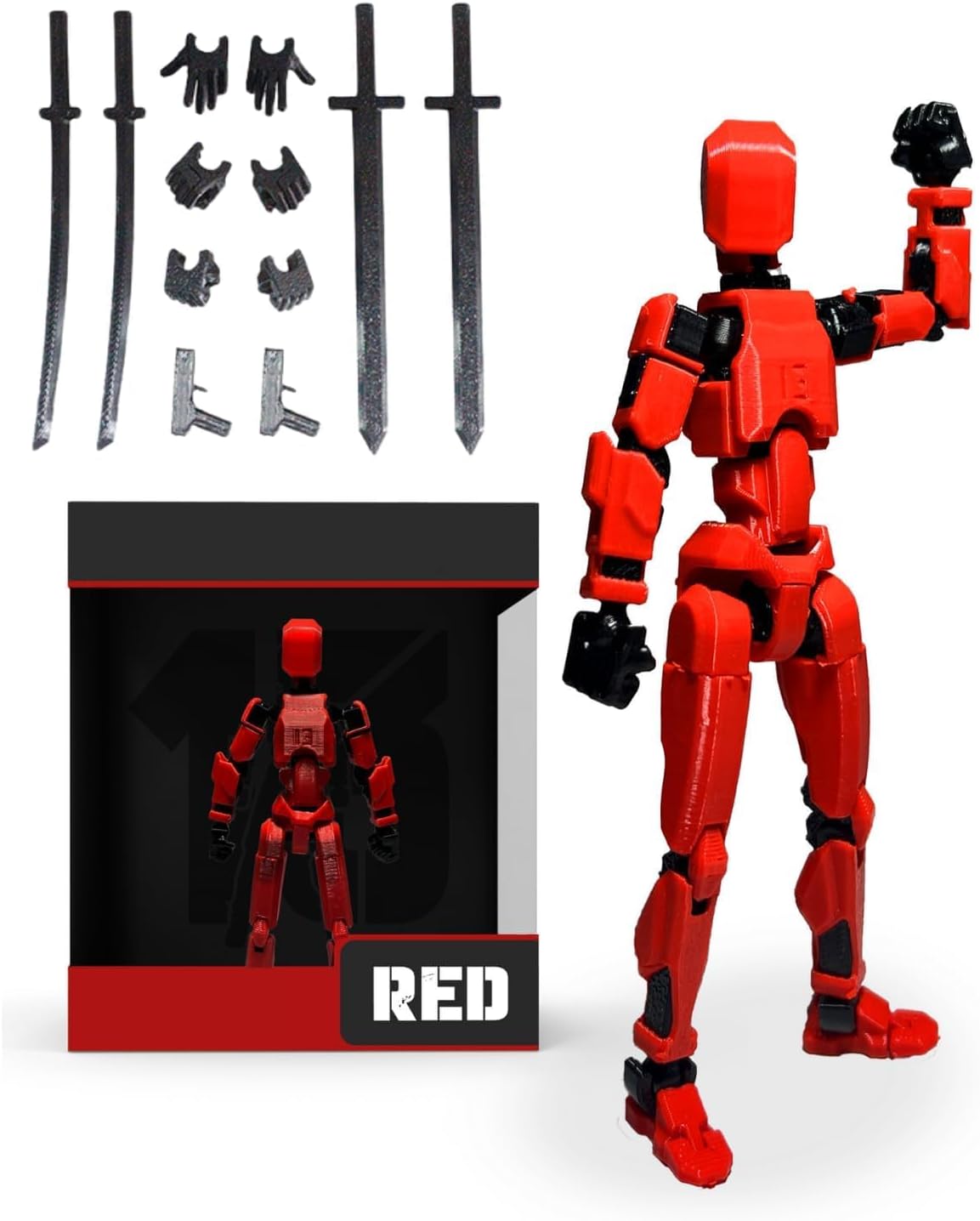 6PCS Titan 13 Action Figures | T13 Action Figure 3D Printed Multi-Jointed Movable | 3D Printed Dummy Robot Action Figures | T13 Action Figure Already Assembled