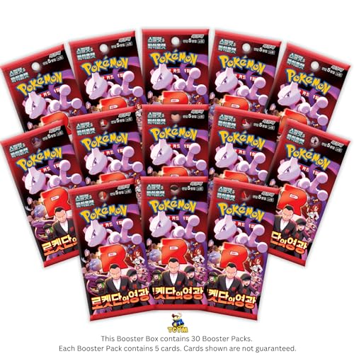 Korean Destined Rivals Pokemon Booster Box | Glory of Team Rocket Korean Pokemon Booster Box | 30 x Authentic KR Packs | Trading Card TCG Pack | TCYM Authenticated