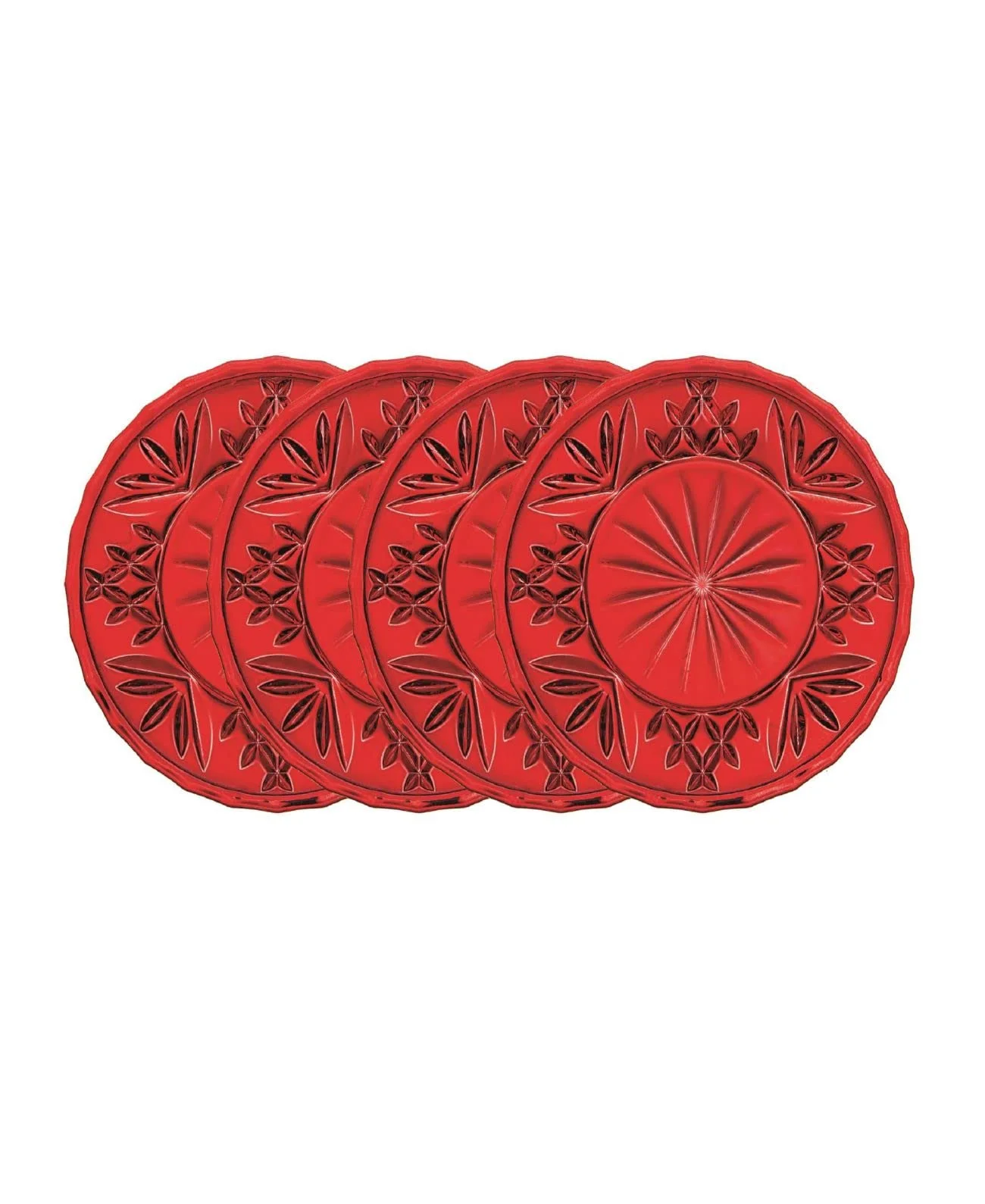 Dublin Crystal Red Coasters, Set of 4