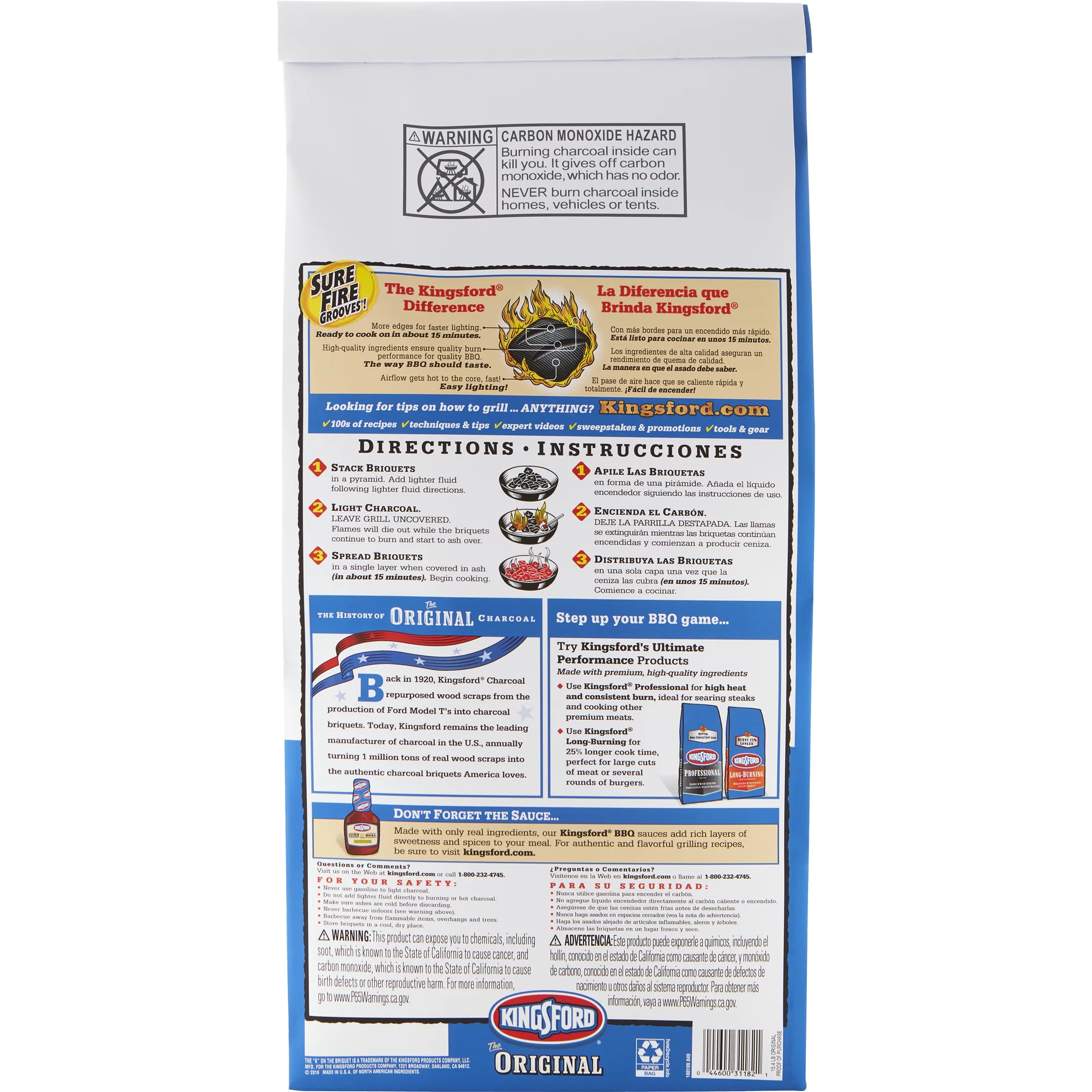 Kingsford Original Charcoal Briquettes, 15.4 lb Bag