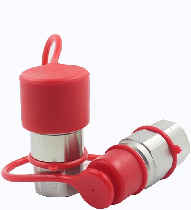 3/4'' SAE-12 UNF1-1/16 Skid Steer Flat Face Hydraulic Quick Connect Coupling/Coupler, 1/2 Body W/Dust Cap Pack of 2