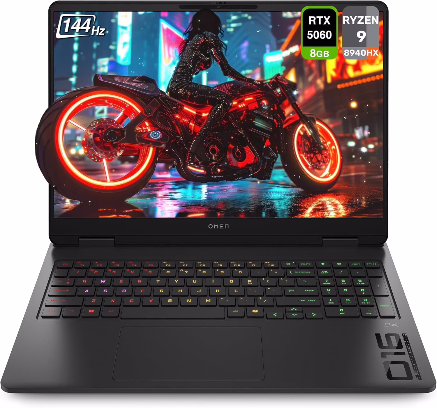 HP OMEN Gaming Laptop, AMD Ryzen 9-8940HX, 64 GB DDR5 RAM, 2 TB PCIe SSD, 16" 2K (1920x1200) 144Hz Display, Nvidia G-Force RTX 5060, Backlit Keyboard, W11 Home, Shadow Black
