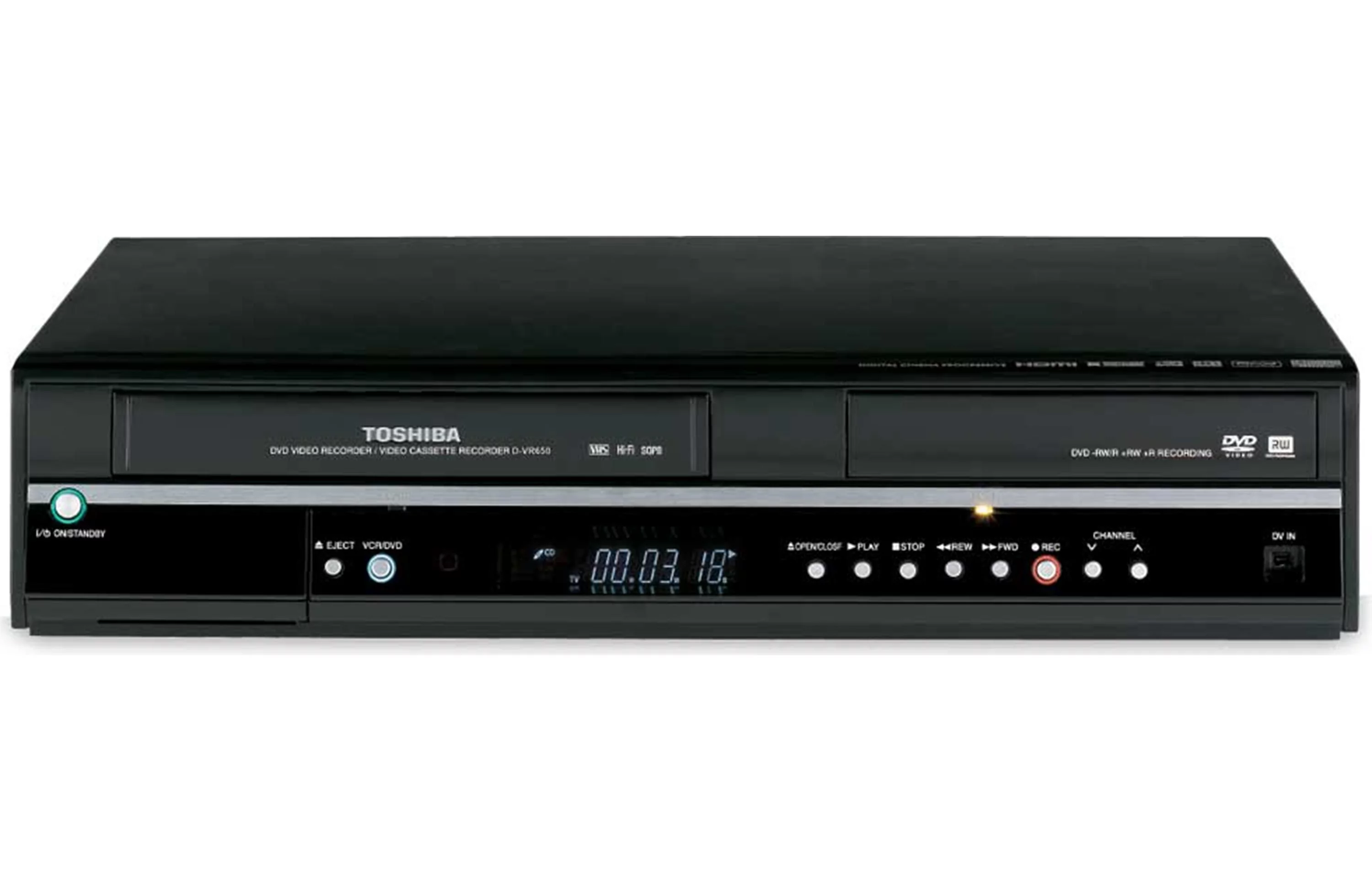 Toshiba D-VR650 (Used) DVD VCR Combo with DVD Video Upconversion. Comes with Remote, Manual and Cables