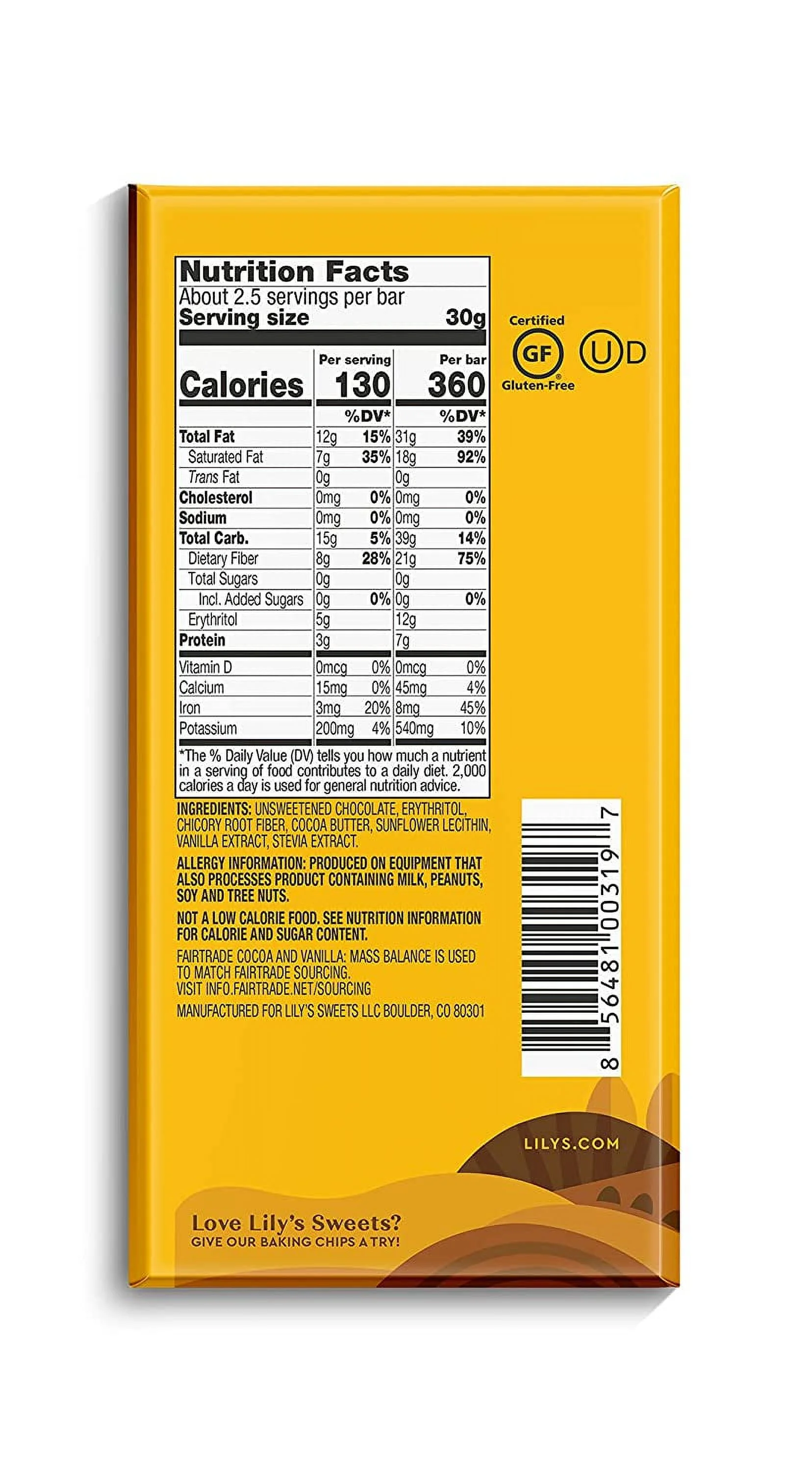 Variety 70% Dark Chocolate Bar Sampler by Lily's | Stevia Sweetened, No Added Sugar, Low-Carb, Keto Friendly | 70% Cocoa | Fair Trade, Gluten-Free  Non-GMO | 2.8 ounce, 4-Pack