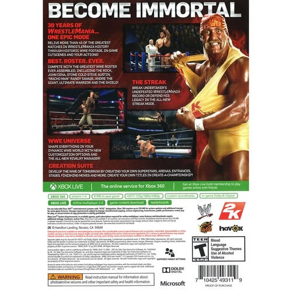 WWE 2K14 (Pre-Owned), 2K, Xbox 360, 886162524154