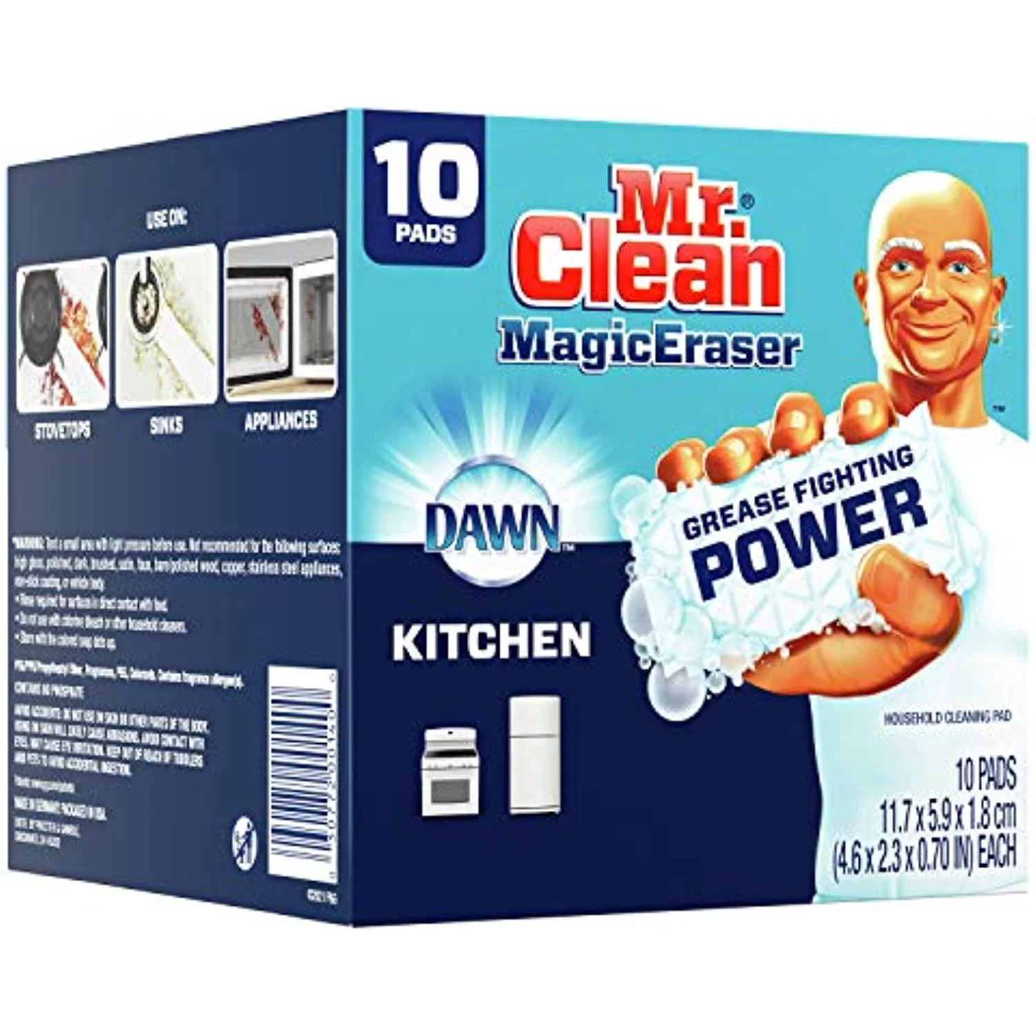 Mr. Clean Magic Eraser, Oven, Kitchen, And Shoe Cleaner, Cleaning Pads With Durafoam, 10 Count