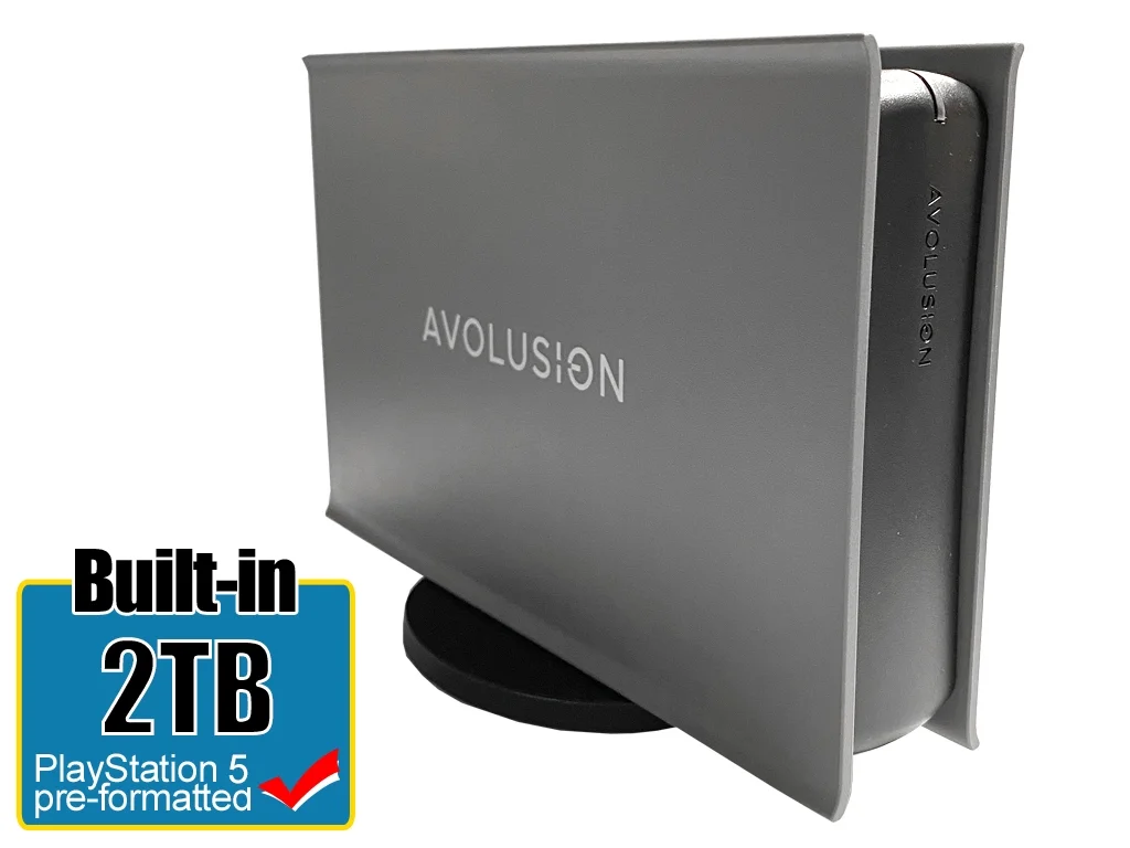 Avolusion PRO-5X Series 2TB USB 3.0 External Gaming Hard Drive for PS5 Game Console (Grey) - 2 Year Warranty