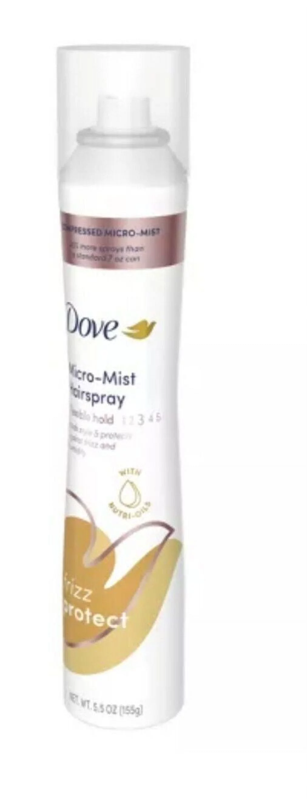 Dove Compressed Micro Mist Hairspray, Level 3 Hold, Frizz Control, 4-Pack