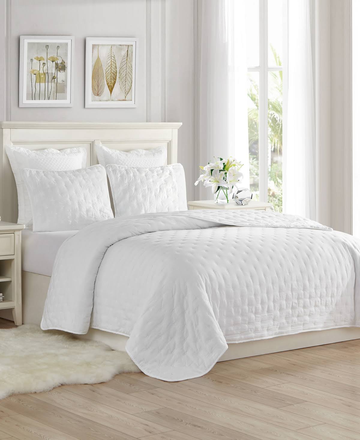 Swift Home 3PC Lightweight Quilt Bed Set - Mint - Size: Full/Queen