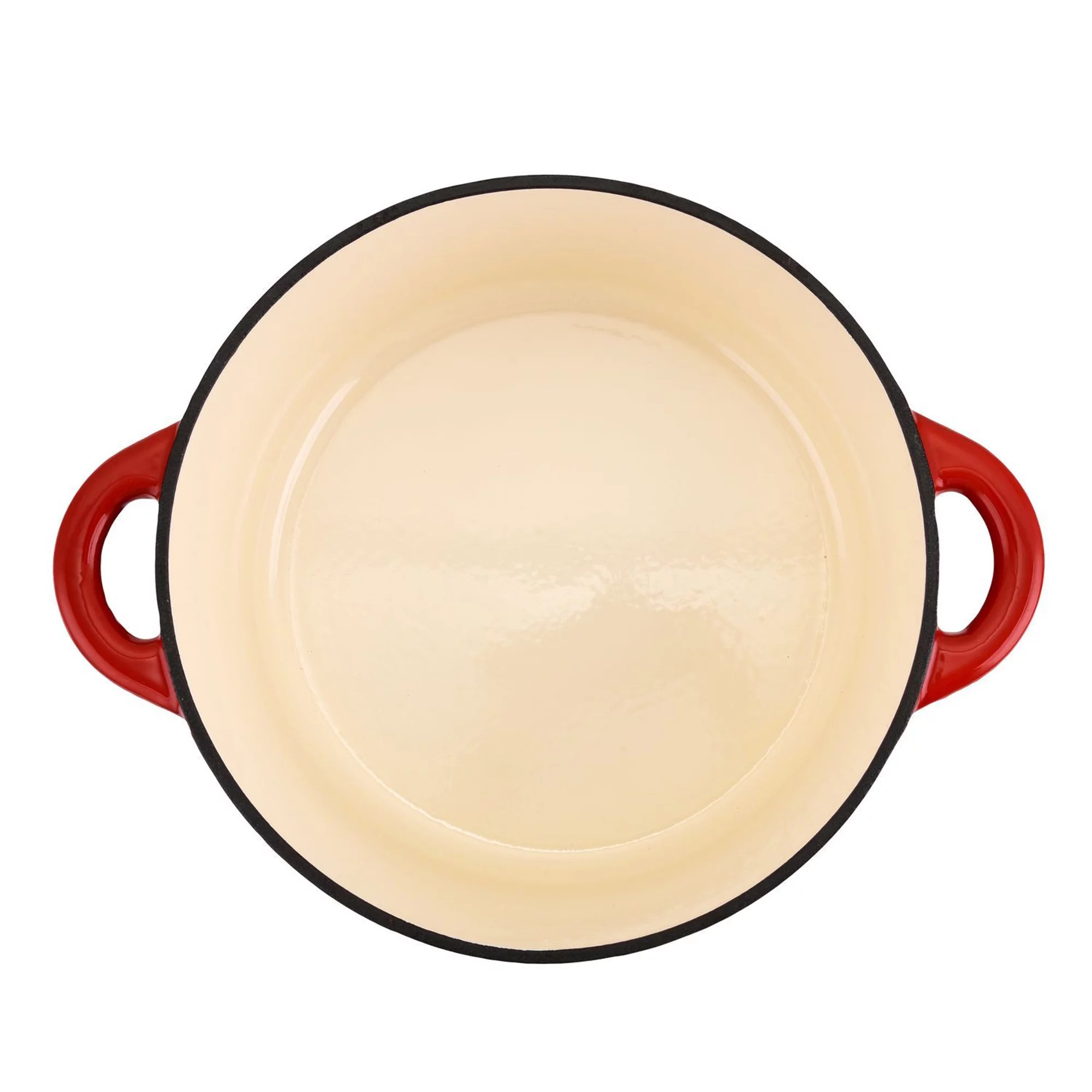 Hamilton Beach 5.5 Quart Enameled Cast Iron Covered Dutch Oven Pot, Red