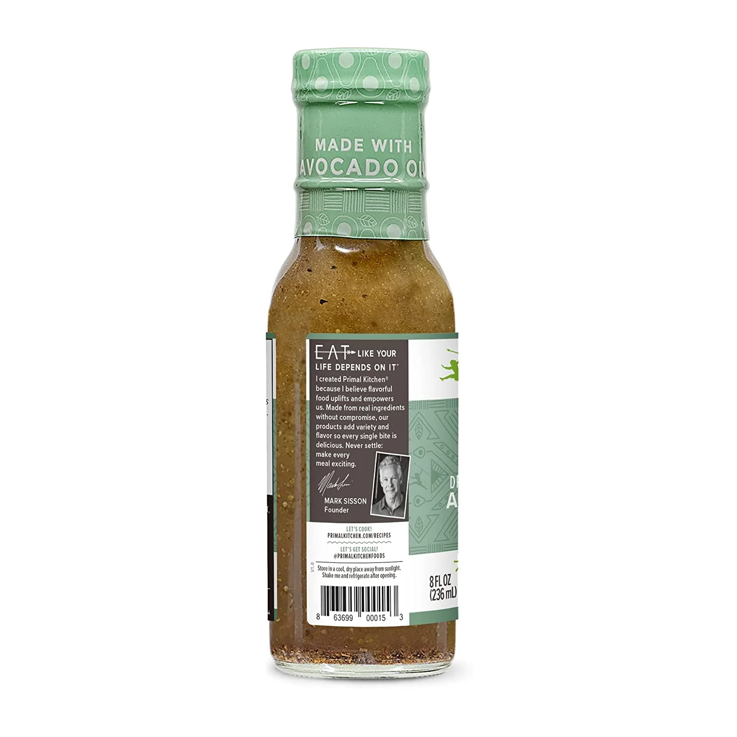 Primal Kitchen Vinaigrette & Marinade Made with Avocado Oil Greek 8 fl oz Pack of 2