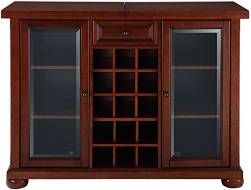 Crosley Furniture Cambridge Sliding Top Bar Cabinet - Black