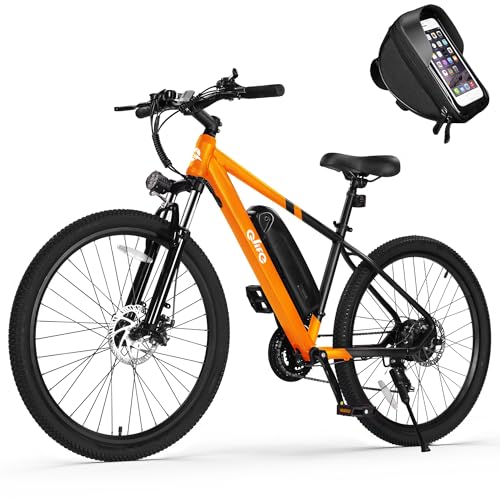 Racer Electric Bike for Adults - 21-Speed Mountain Lightweight Ebike with Peak 750W 22MPH Brushless Motor, 375Wh Removable Battery, 26X2.1 Tire Step Over E-MTB, Up to 40 Miles