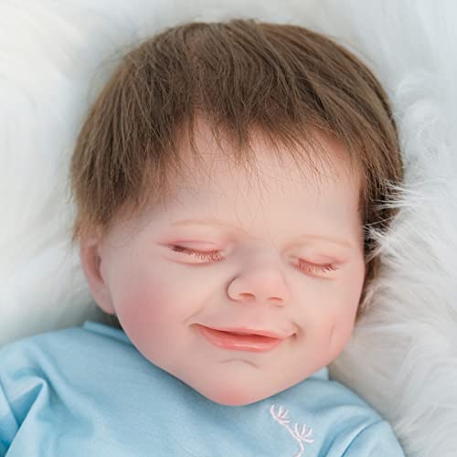 Zlgkjk Reborn Sleeping Baby Dolls Girl, Realistic Newborn Dolls with Soft Vinyl Silicone Full Body, 18 Inches Lifelike Baby Dolls for 3+ Year Old Girls, Kids