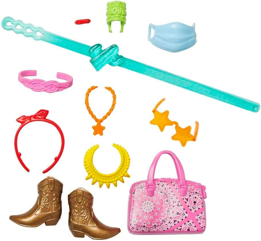 Barbie Accessories Travel Pack With 11 Storytelling Pieces For Barbie Dolls
