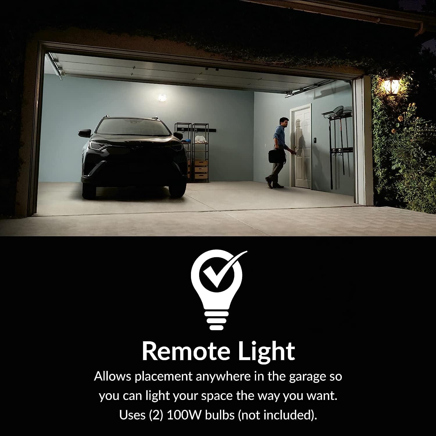 Open Solutions Liftmaster 8155W, 0.5 HP AC Motor Garage Door Operator, WiFi Control, Multi Function Control Panel, Smartphone Compatible, Advanced Security, Gray