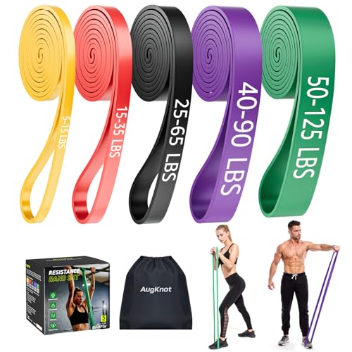 Resistance Bands for Working Out: 5-Levels Exercise Bands Set - Pull Up Assistance Elastic Silicone - Physical Therapy/Stretching/Training - Home Gym for Women/Men
