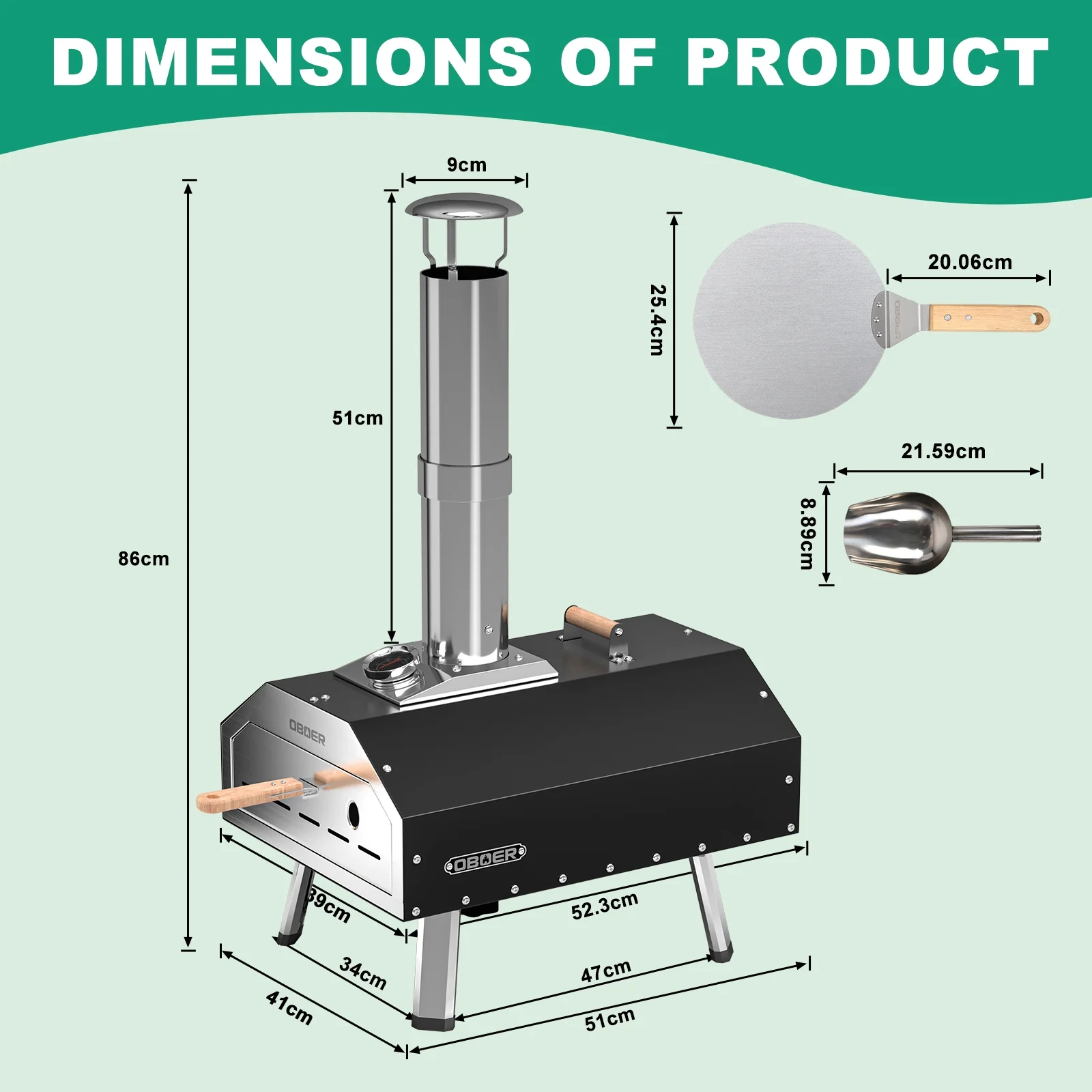 NAIZEA Outdoor Pizza Oven, 13