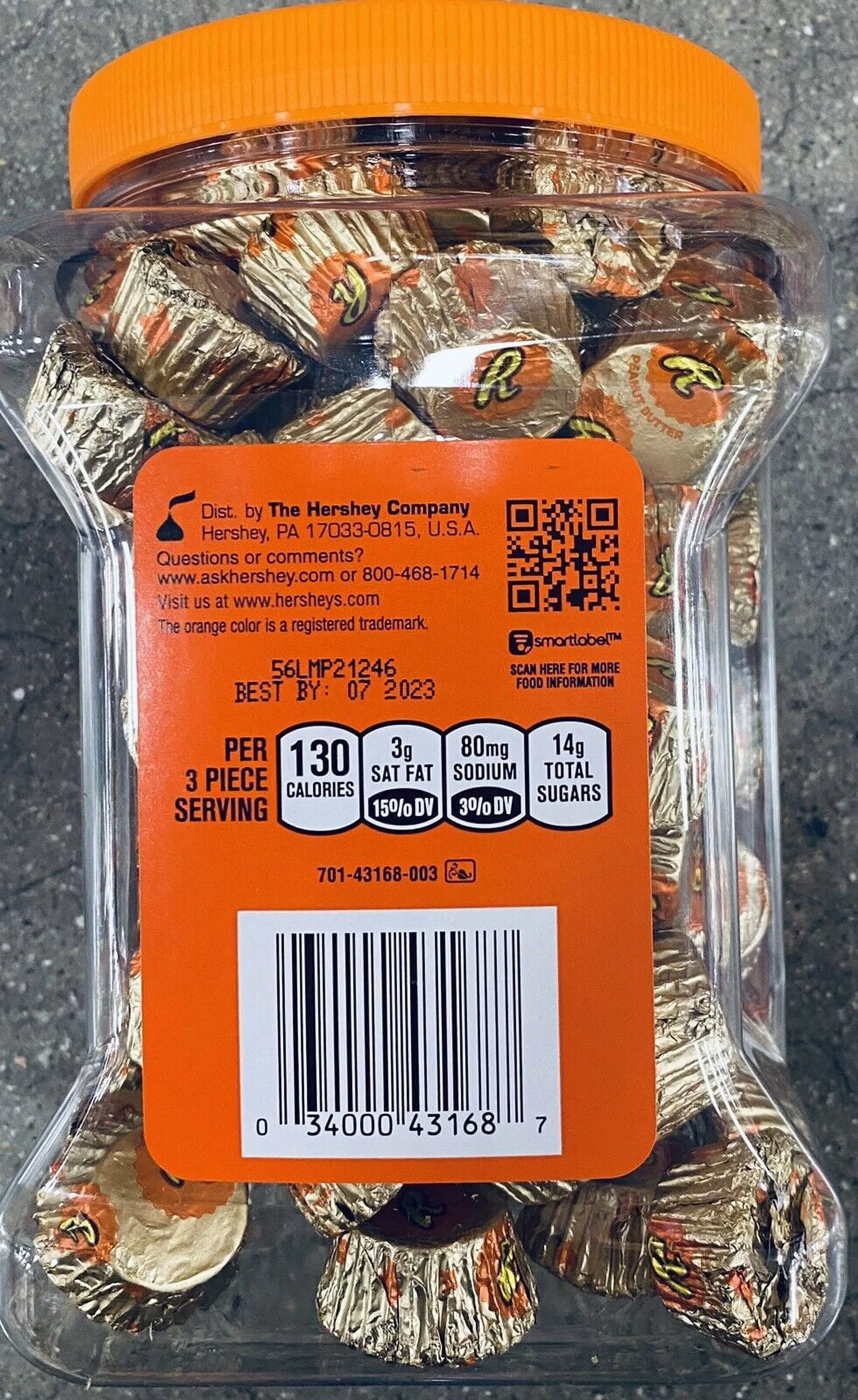 2 Packs Reese's Miniatures Milk Chocolate Peanut Butter Cups 38 Oz Each Tub NEW