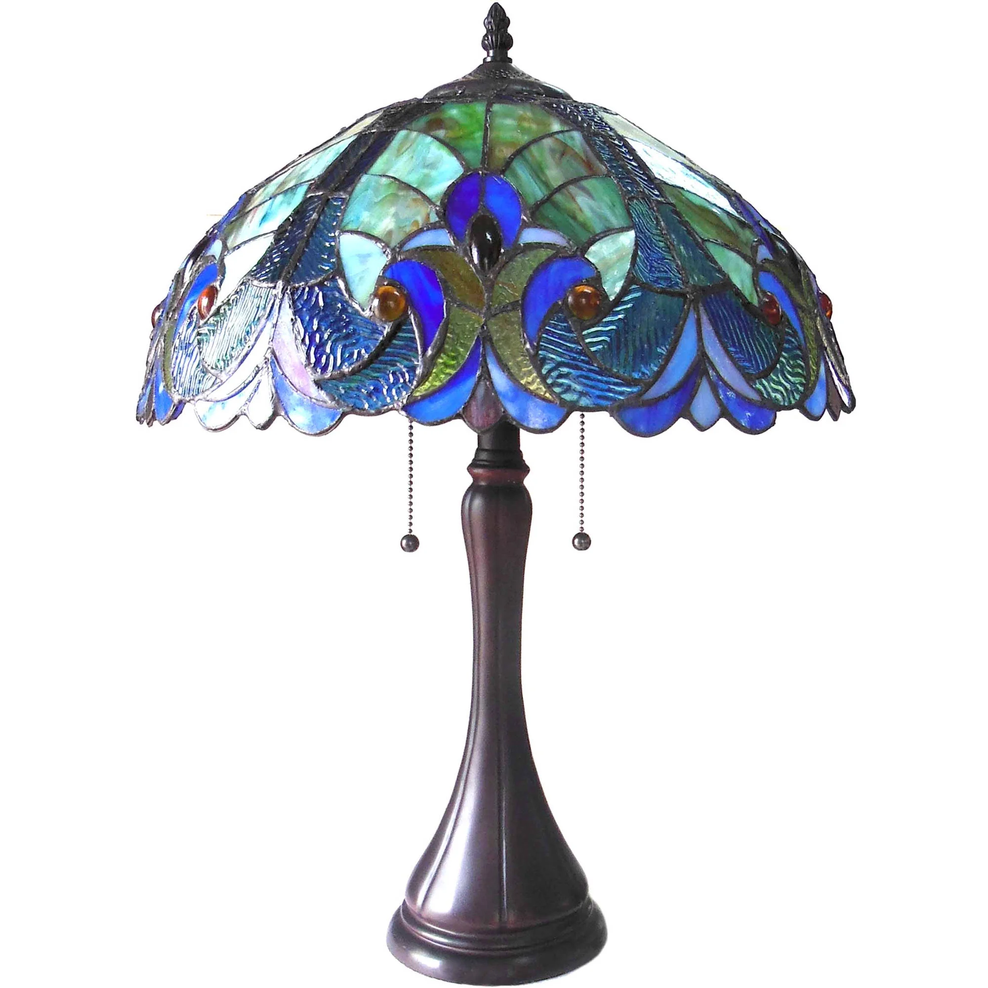 Chloe Lighting Amor Tiffany-Style 2-Light Victorian Table Lamp with 16