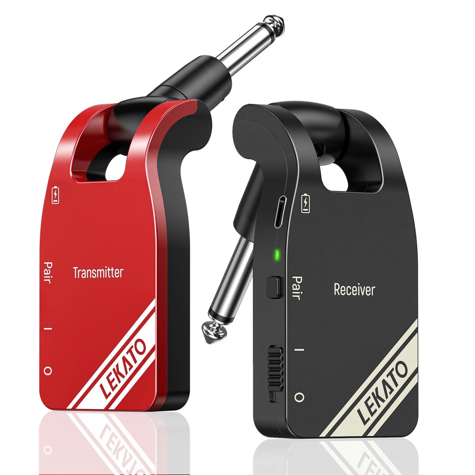 LEKATO 2.4GHz Wireless Guitar Transmitter Receiver System 6 Channels