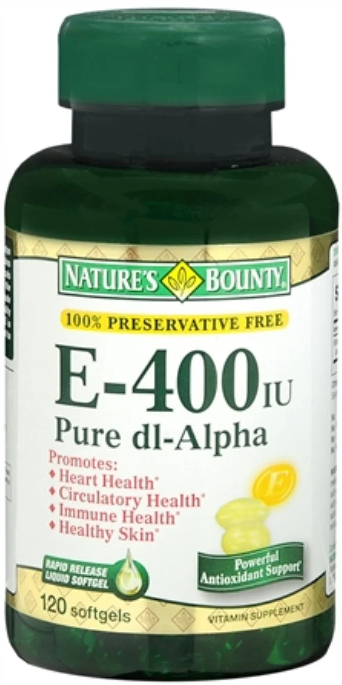 Nature's Bounty Vitamin E 400 IU Softgels Pure DL-Alpha 120 Soft Gels (Pack of 2)