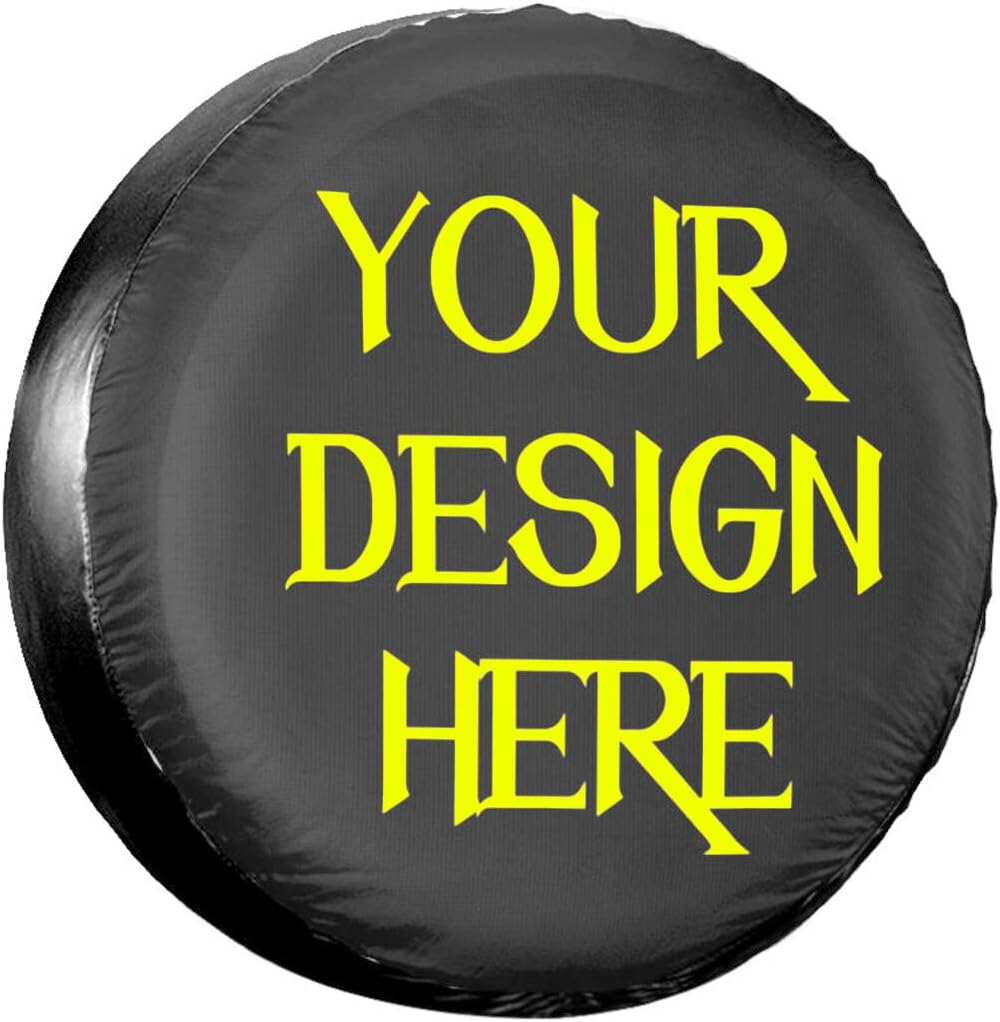 Custom Spare Tire Cover, Add Your Own Personalized Waterproof Universal Wheel Tire Protector with Picture Text Fit for for Jeep,Trailer, Rv, SUV and Many Vehicle (16 inch) Pack of 2