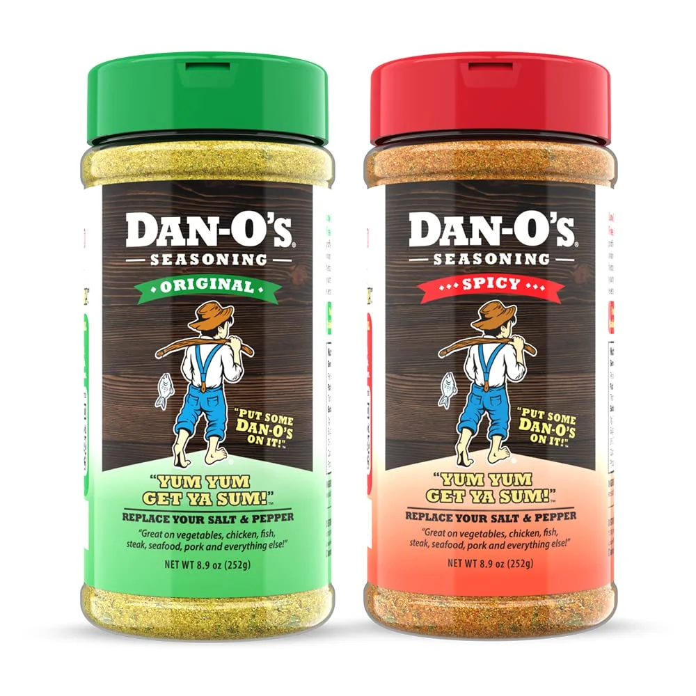 Dan-O's Seasoning Medium 2 Bottle Combo , Original & Spicy , 2 Pack (8.9 oz)