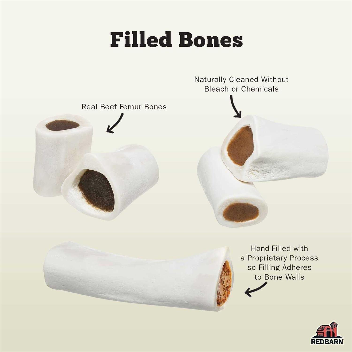 Redbarn Large Beef Filled Bones Dog Treats - Pet Supplies online store