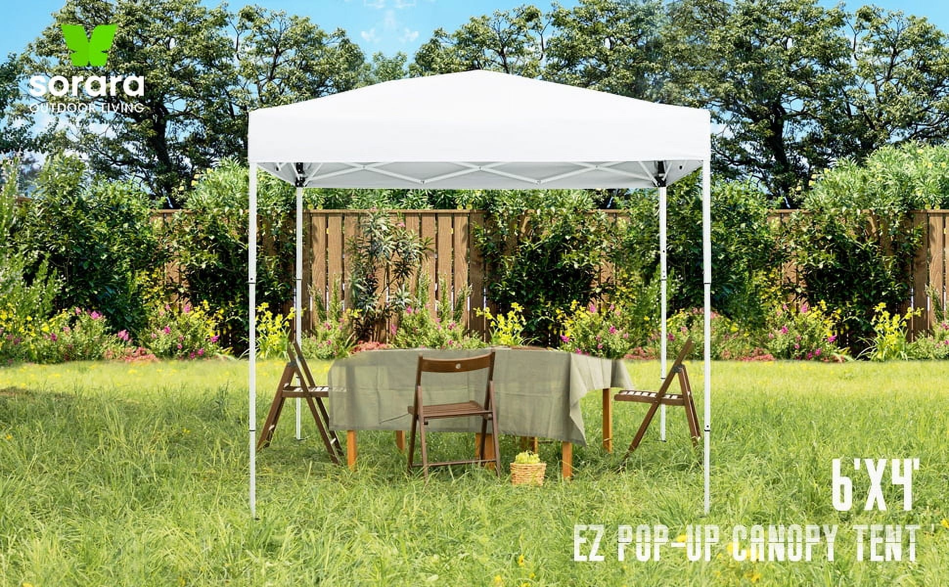 Abba Patio 6'x4' Outdoor Pop up Canopy Tent Party Instant Shelter Gazebo w/ Carry Bag, White