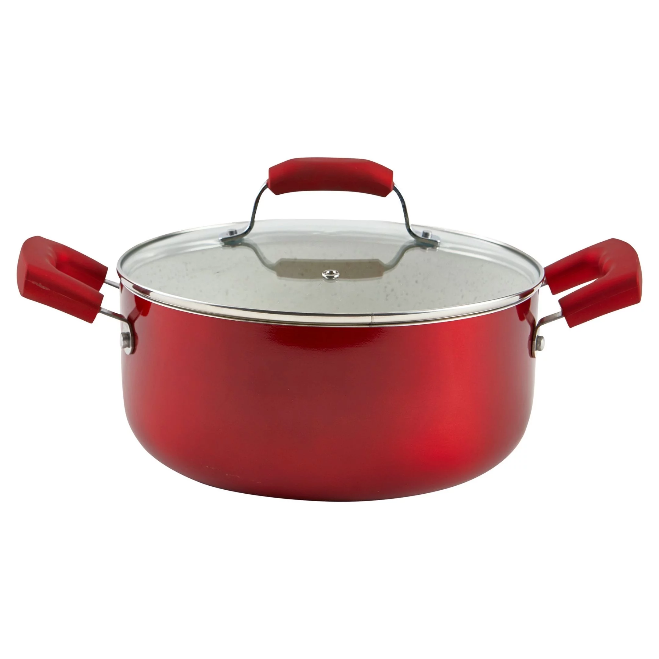 IMUSA USA 4.9Qt Red Dutch Oven with Glass Lid Steam Vent