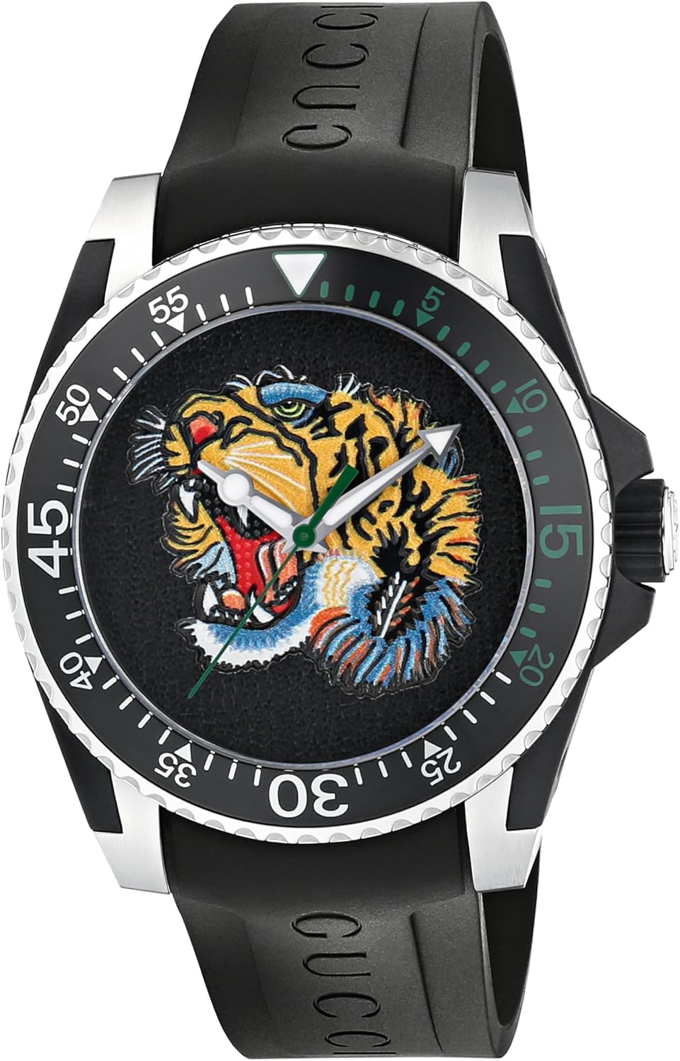 Gucci Quartz Stainless Steel and Rubber Casual Black Men's Watch(Model: YA136318)