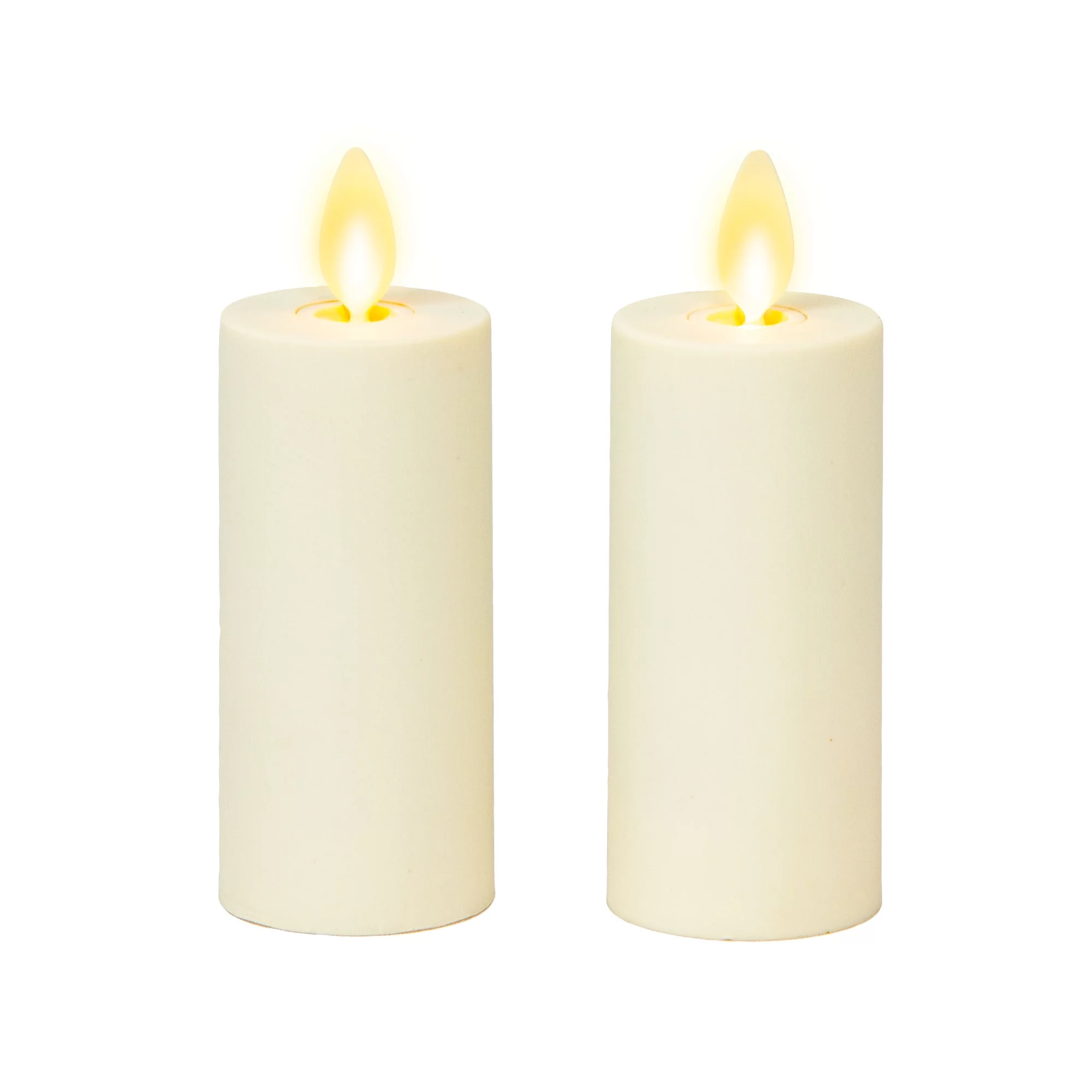 Luminara Realistic Artificial Moving Flame Votive Candle - Set of 2 - Moving Flame LED Battery Operated Lights for Christmas, Halloween - Remote Ready - Remote Sold Separately - Ivory - 1.5