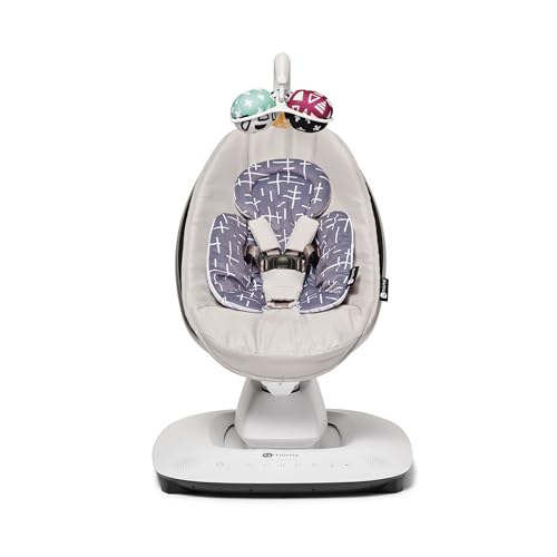 4moms MamaRoo Multi-Motion Baby Swing in Classic Grey with Plush Infant Insert, Dark Grey