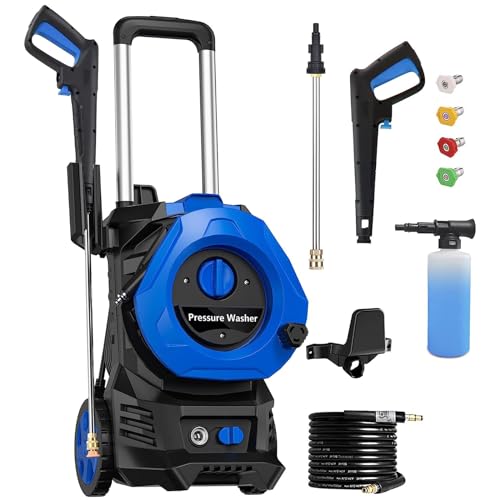 Electric Pressure Washer 4800PSI-Max 2.9GPM Power Washer with 25 Feet Hose,16.4 Feet Power Cord, Car Wash Machine Blue Ideal Cleaning for Garden