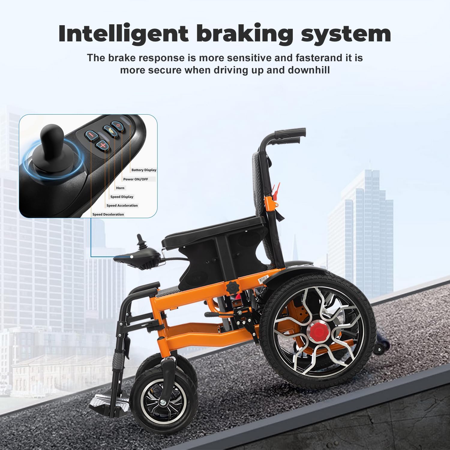 Folding Electric Wheelchair,Electric Wheelchair for Adults Seniors,20in Width Lightweight Foldable Motorized Wheelchair,Compact Intelligent Power Wheelchair,All Terrain Wheelchairs-Airline Approved