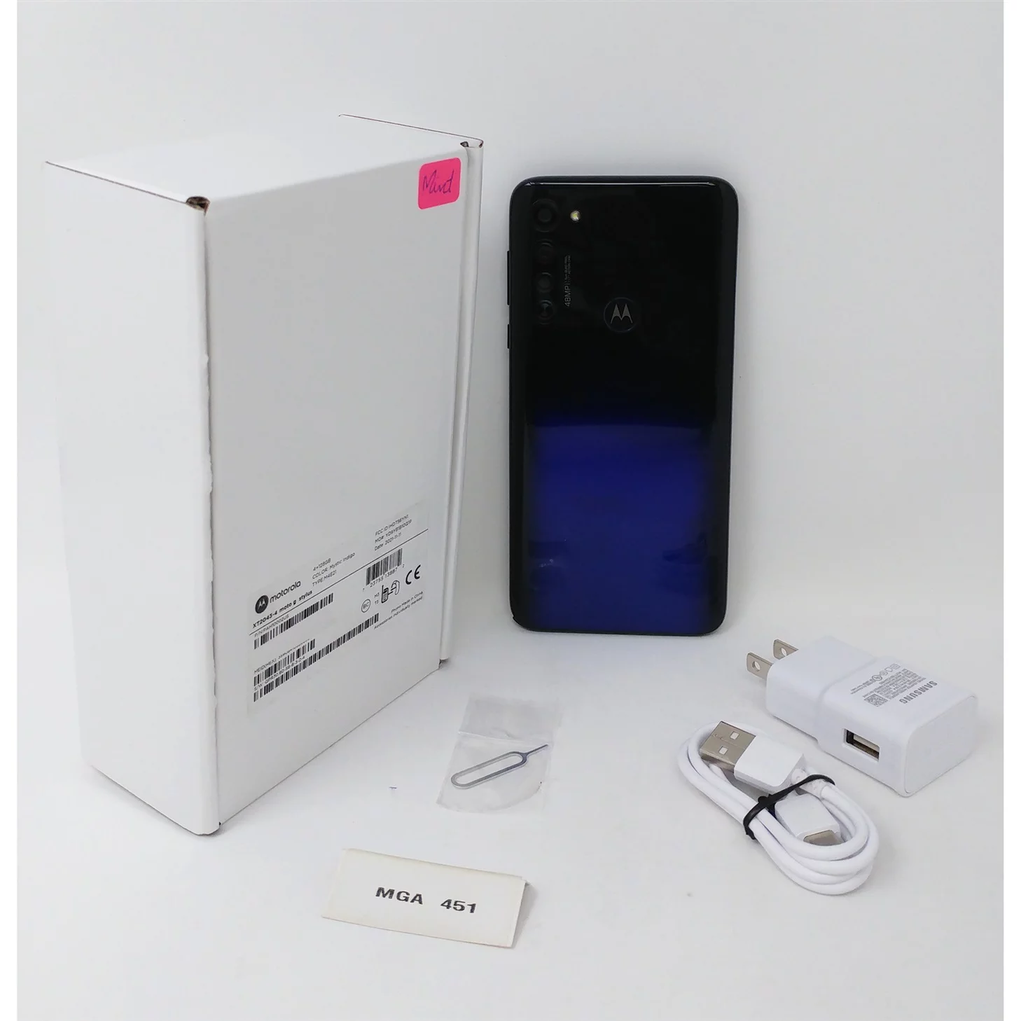 Pre-Owned Motorola Moto G Stylus 128GB+4GB XT2043-4 Unlocked Phone-Mystic Indigo-Generic Accessories (Like New)