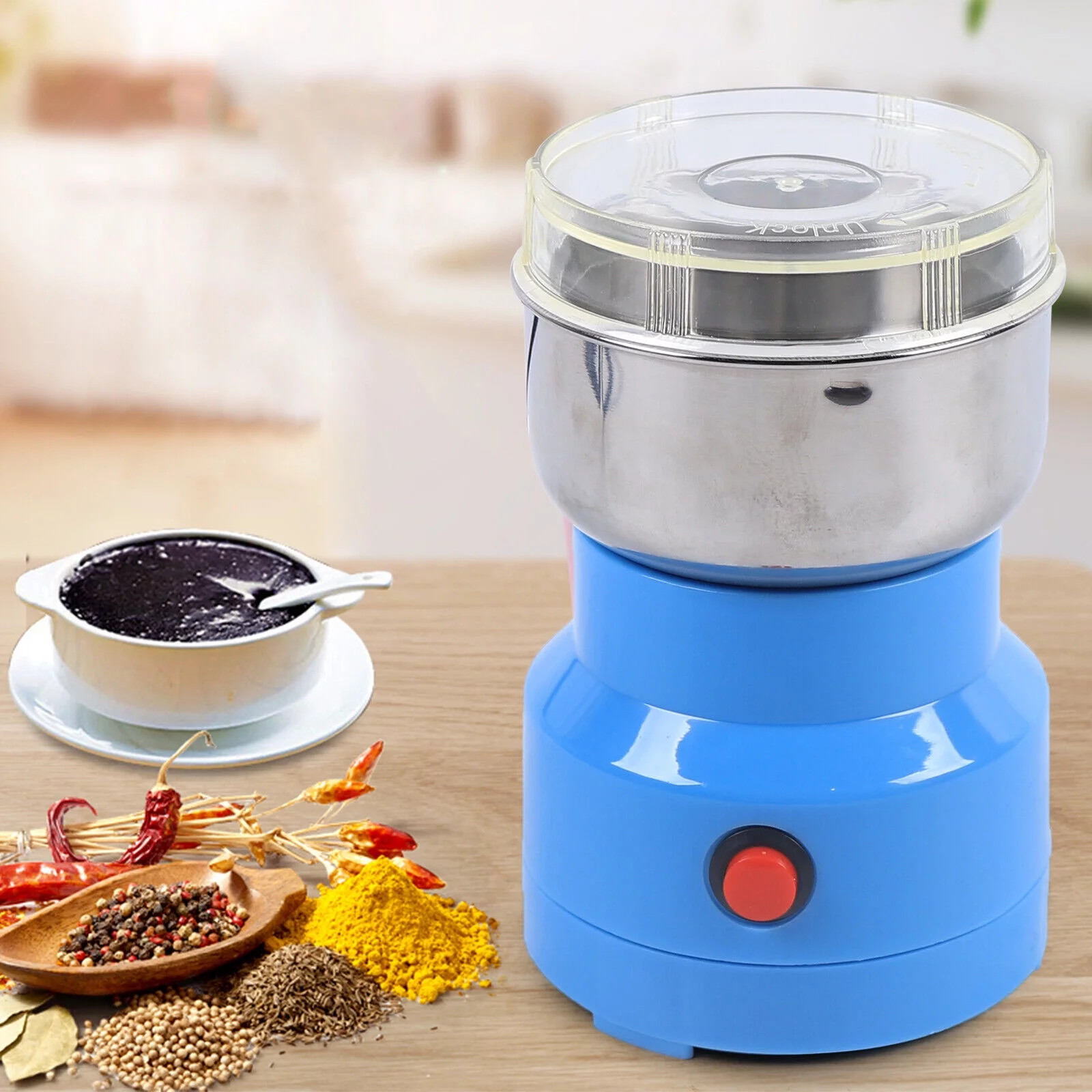 110v 60HZ Electric Grain Grinder Cereal Mill Flour Machine Coffee  Walnut
