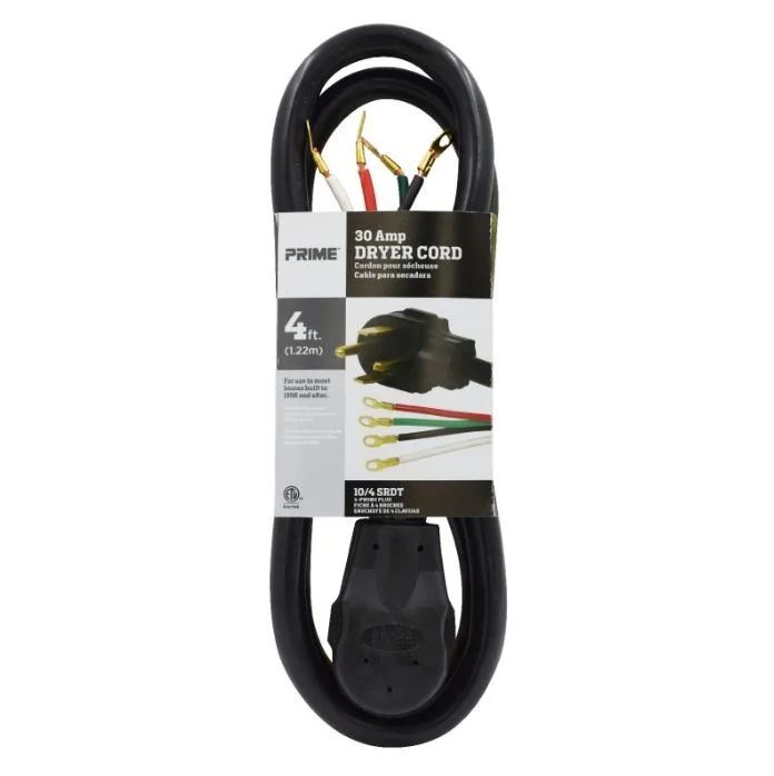 4 Feet 10/4 30 Amp 4-Wire Dryer Cord