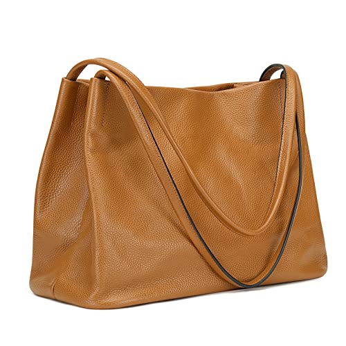 Kattee Leather Tote Bags for Women, Casual Shoulder Hobo Purses and Handbags, Top Magnetic Snap Closure