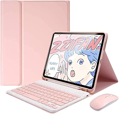 for iPad 10.2inch Keyboard Case with Mouse, Case for iPad 9th Gen/8th Gen/7th Gen/Air3/Pro10.5 with Keyboard and Mouse, Detachable Magnetic Keyboard with Pencil Holder(Sky Blue)