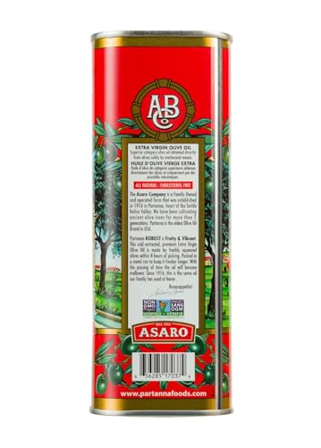 Partanna Robust Extra Virgin Olive Oil - Premium Castelvetrano Oil - Harvested in Sicily - Pure Authentic Italian - Monovarietal - Rich in Flavor - First Cold Pressed - 101 oz (3 liter) Tin