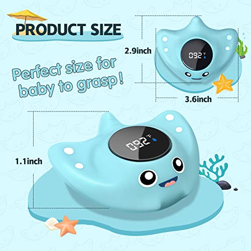 Baby Bath Bathtub Thermometer for Infant - Safety Bath Tub Water Temperature Digital Thermometer - Floating Bathing Toy Gift for Kids Newborn Mother with Flashing Temperature Warning