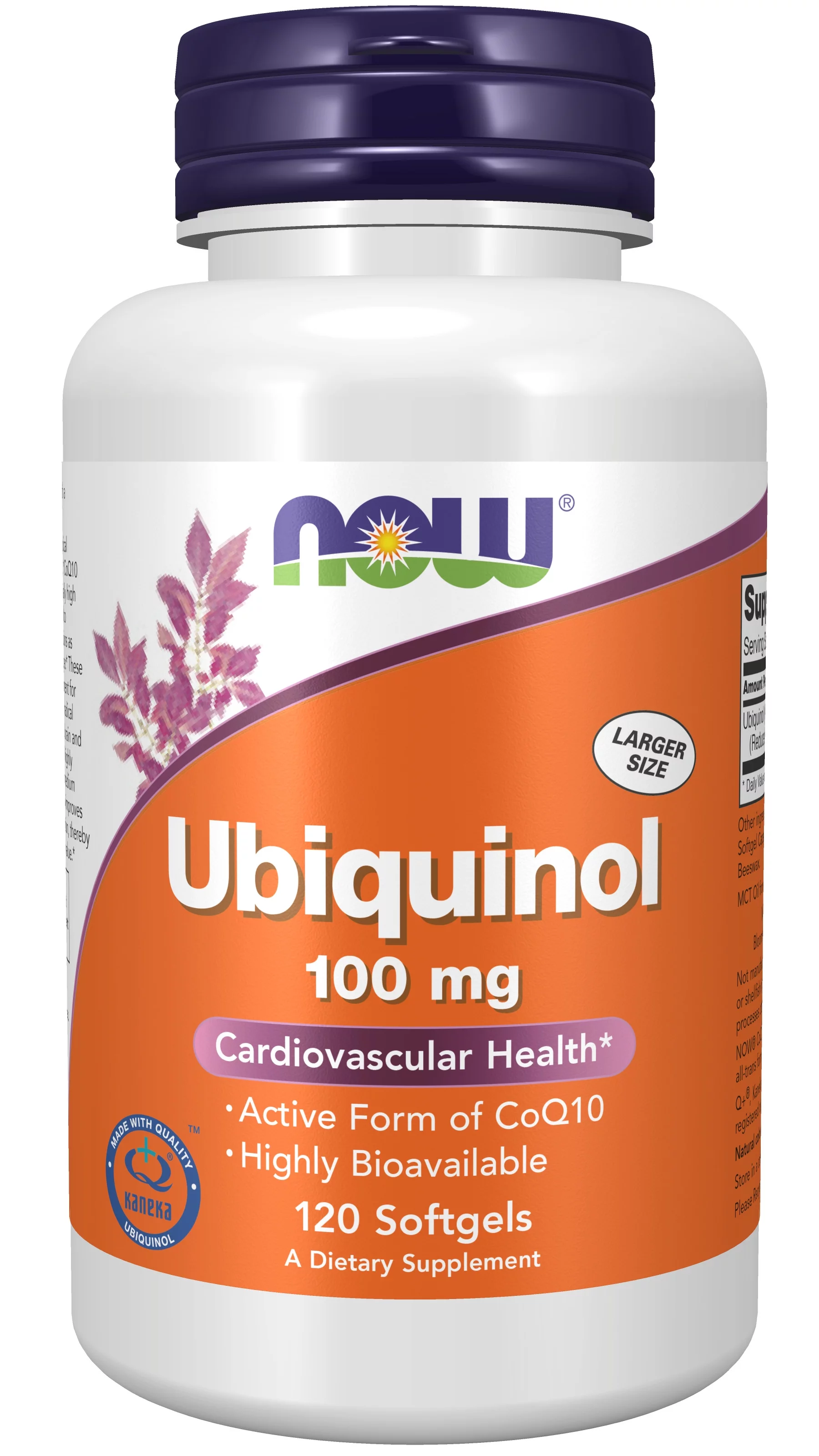 NOW Supplements, Ubiquinol 100 mg, High Bioavailability (the Active Form of CoQ10), 120 Softgels