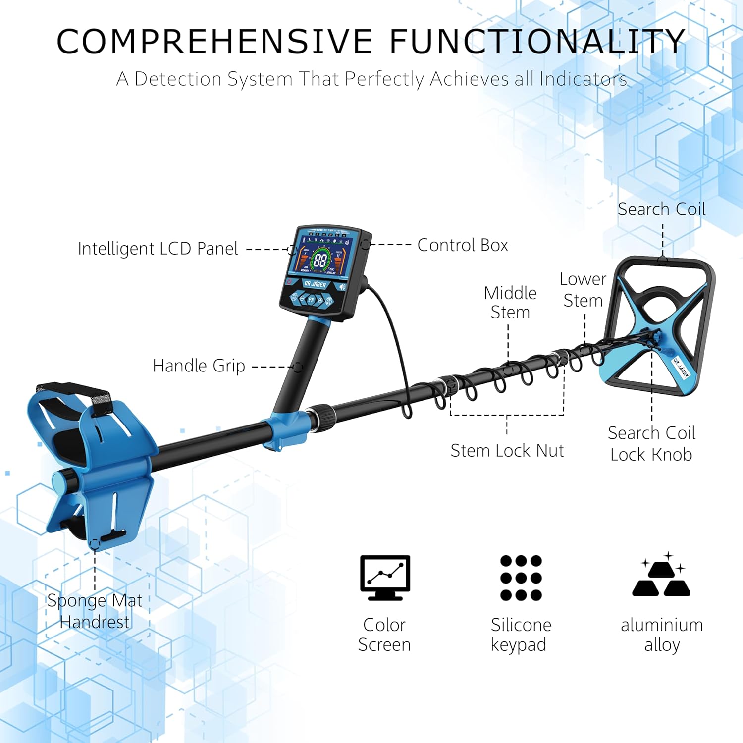 Metal Detector for Adults Waterproof, Precision Metal Detector Waterproof Gold and Silver, Higher Precision, Technology Large LED Display, Strong Memory Mode, 12 Inch IP68 Coil, New Top DSP Chip