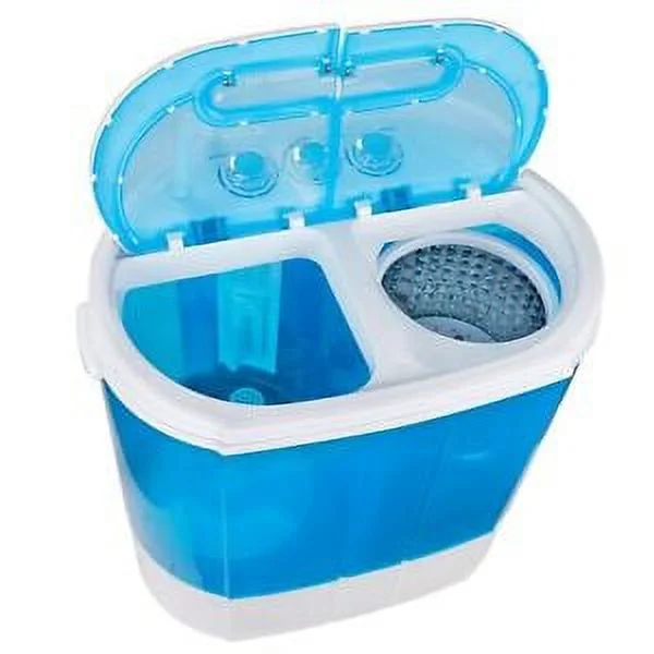 Portable Compact Washing Machine 10lbs Twin Tub Washer Spin Dryer Gravity Drain