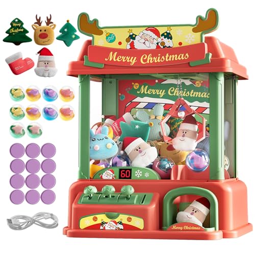 Christmas Claw Machine for Kids, Mini Vending Machines Candy Toys for Girls, Arcade Game Machine with Light Sounds, Toys for Ages 8-13 Girls, Christmas Birthday Gifts for Kids Teens Adults