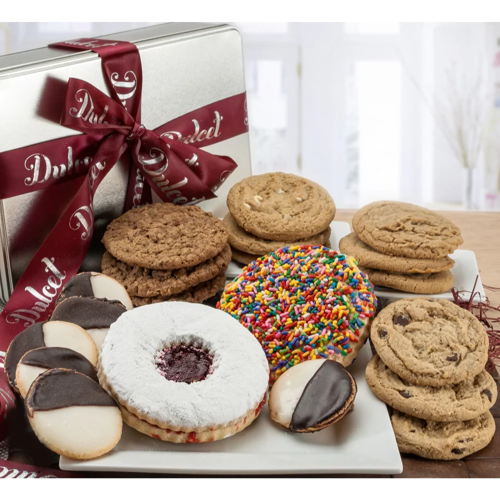 Dulcet Gift Baskets Holiday Cookie Assortment Gift Tin